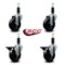 Service Caster 4'' Hard Rubber Wheel Swivel 1-1/8'' Expand Stem Caster Set 2 Brakes, 4PK SCC-EX20S414-HRS-2-PLB-2-118 - alternate 2